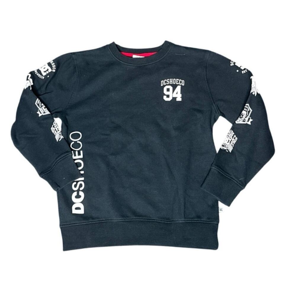DC Shoes Crewneck Sweatshirt Youth Medium 10/12 Black Skate Logo Pullover - Picture 1 of 7
